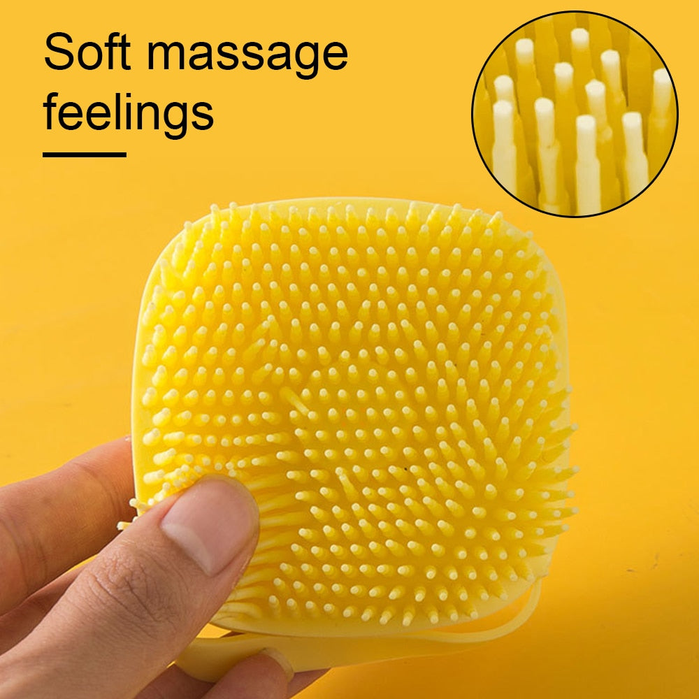 Pet Dog Shampoo Brush 2.7oz 80ml Cat Massage Comb Grooming Scrubber  for Bathing Short Hair Soft Silicone Rubber